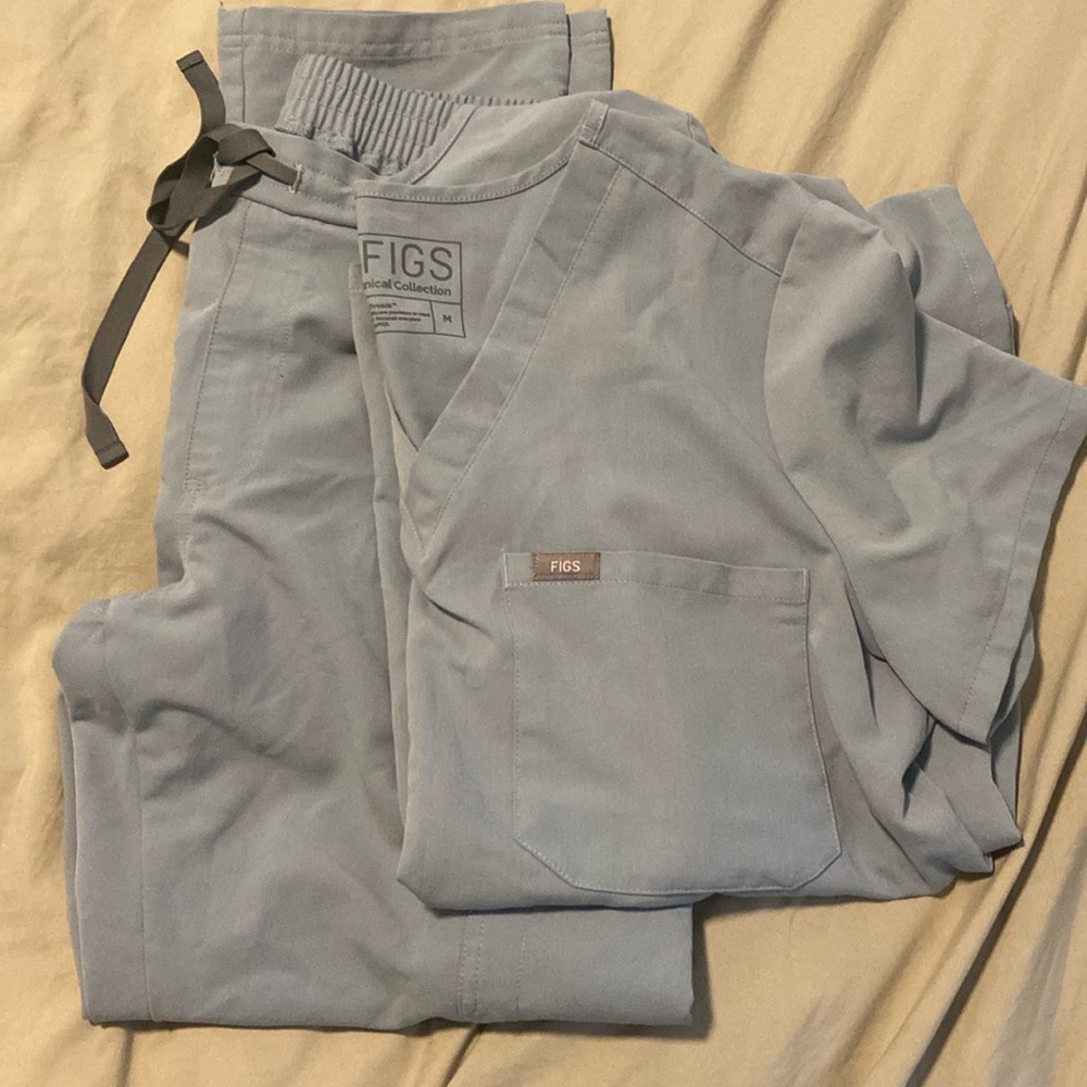 Figs scrubs dusty blue